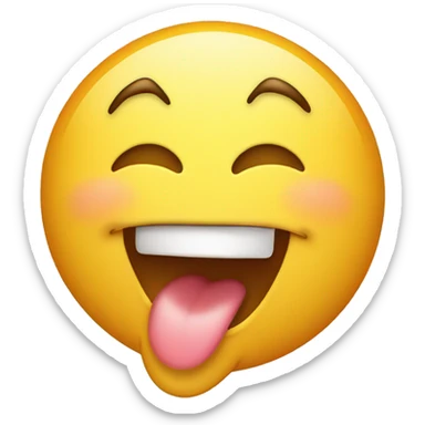 funny laughing emoji with a tongue sticker