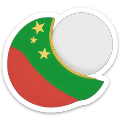 PTI party flag half red and half green with Moon and star sticker