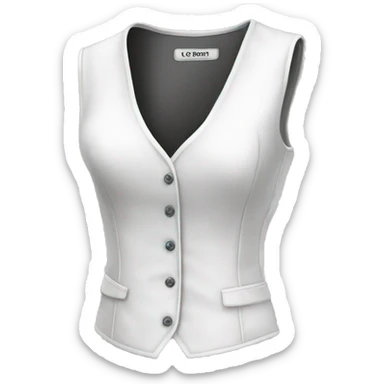 Realistic isolated side view of a white fashion vest blouse. sticker