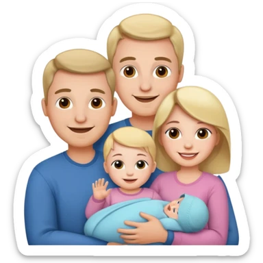 Mom and dad and baby girl young couple sticker