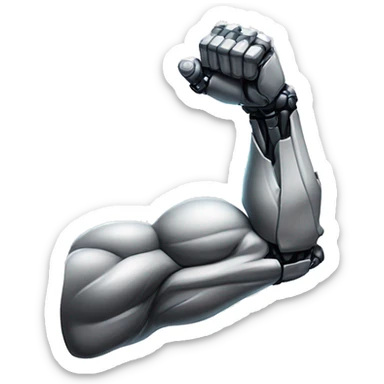 Cyborg arm with shock flexing bicep sticker