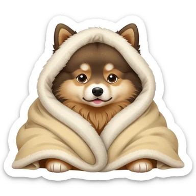 Finnish Lapphund cozy in blanket sticker