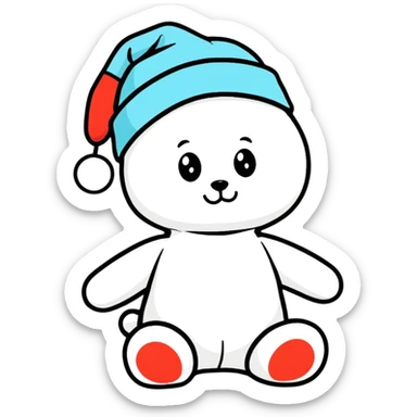 Royal blue Peanut beanie baby sticker