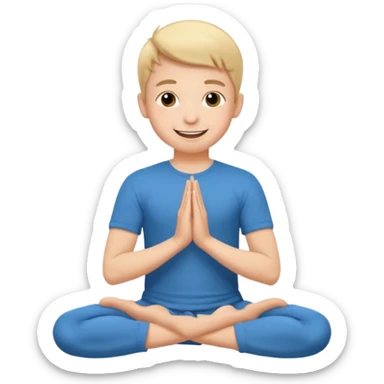 Smart boy namaste emoji sticker
