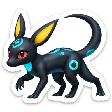 Nebulae Salandit-Umbreon-Fakémon-hybrid-creature (full body)  sticker