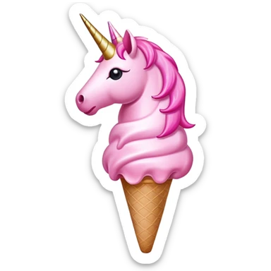 helado rosa con forma de unicornio  sticker