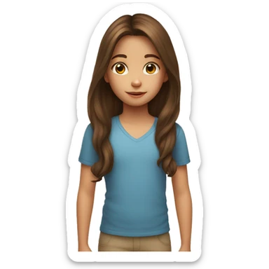 4 year old girl with long brown hair sticker