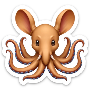 A Aardvark with Octopus arms sticker
