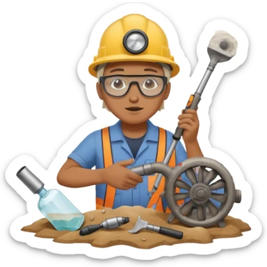 Fossil Cleaner with Air Blower from Archaeology Team sticker