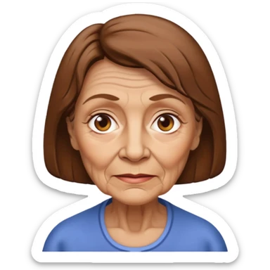 Old Lady 44 age brown hair light skin sticker