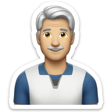 trainer man with short gray hair sticker