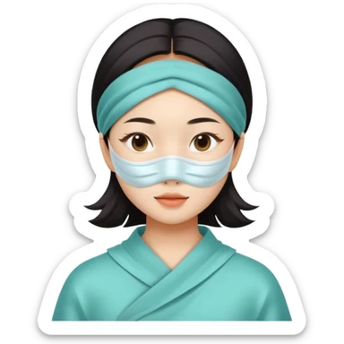Asian girl mask sheet sticker