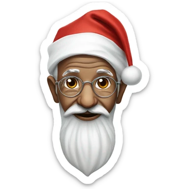 Mahatma Gandhi with santa hat sticker