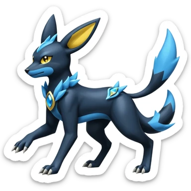 Umbreon-Lucario-Manectric-Zeraora-fusion, full body sticker