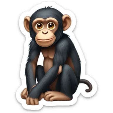Chimpanzee sitting sticker