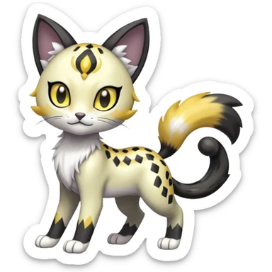 Meloetta-Gatomon-Liepard-Pokémon-Digimon-Fakémon-fusion-hybrid-creature sticker