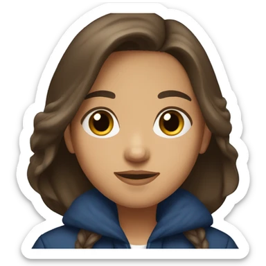 winter, christmas, hispanic, long brown hair, girl, brown eyes, child, full body, blue coat sticker