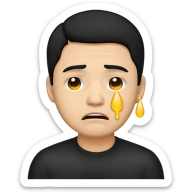 lightskin man with black hair emoji crying sticker