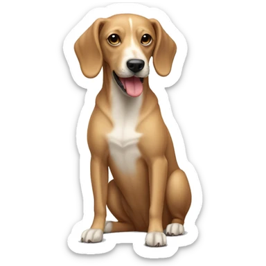 a full body mid size capuccino color ratcha dog with very long snout sticker