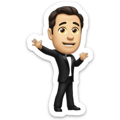 Travolta shrugging with hands sticker