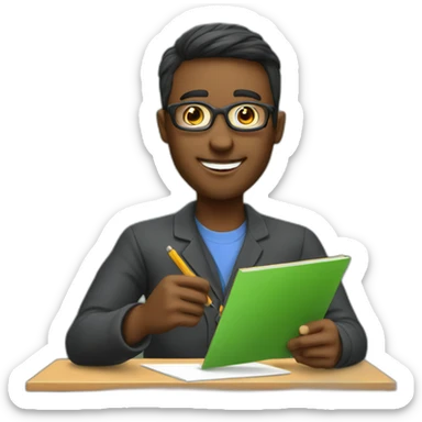 A super cool teacher writing on a chalkboard sticker