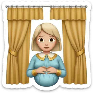 🫃 but with parted middle hair (curtains)  pregnant and in a roman collar  sticker