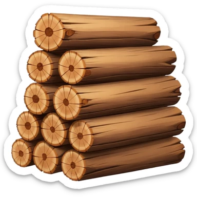 sm pile of wood logs emoji sticker