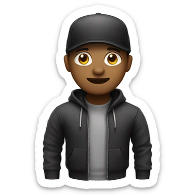 developer with black and white clouthes and black cap sticker