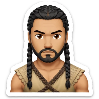 Khal Drogo  wihtout crown   from Games of throne character face only front face sticker