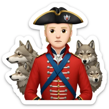 Loyalist Patrick Ferguson at the Revolutionary war Battle of Kings Mountain, with Wolves around him. sticker