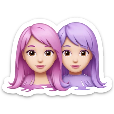 tubes of pastel pink and lilac hair dye, with a bit of dye coming out sticker