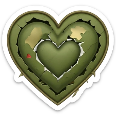 Army fatigue heart sticker