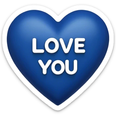 Dark Blue heart with the words Love You Ry in the middle  sticker