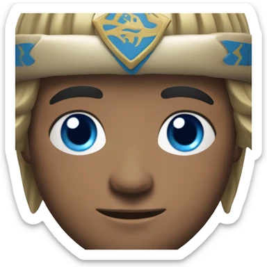 British white male with blue eyes wearing a Mongolian warrior outfit sticker