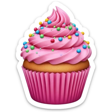 cupcake with pink icing and sprinkles sticker
