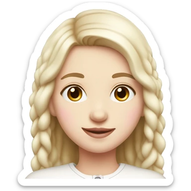 smiling slavic girl with white skin and pink light lips sticker