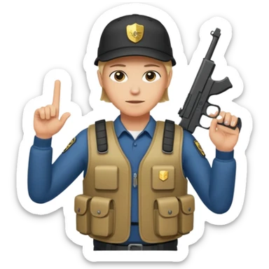 Fantasma con Glock en la mano izquierda, con gorra y un chaleco antibalas  sticker