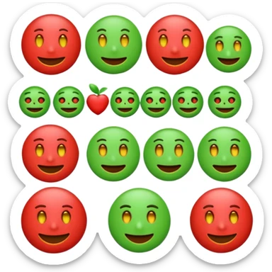 ❌ change the emoji color from red to green color sticker