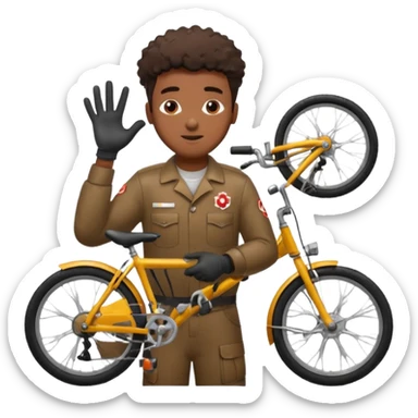black man Bike Repair Mechanic sticker