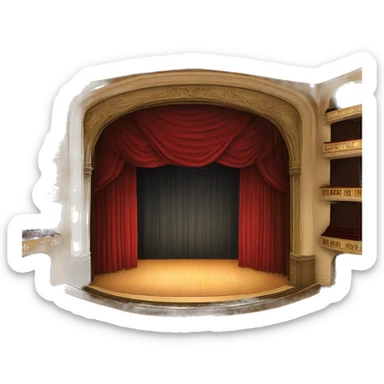 teatro tapia proscenium stage inside San Juan  sticker