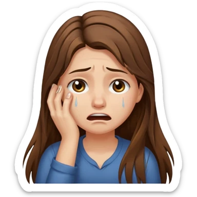 A girl ripping out her long hair and pulling on it so hard crying sticker