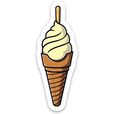 helado granizado, vanilla ice cream with small crunchy ice pieces or chocolate chips sticker