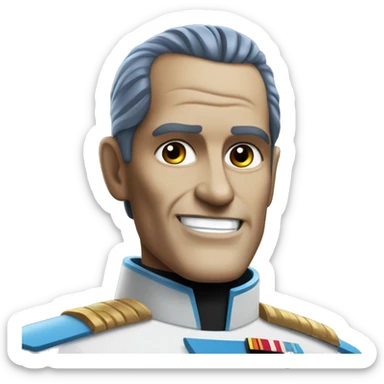 grand admiral Thrawn smiling sticker