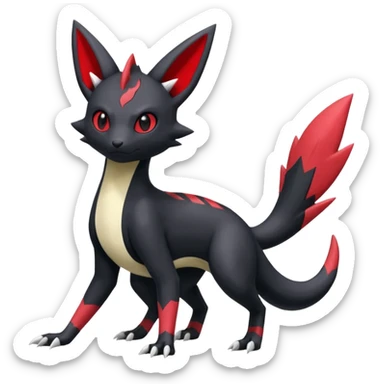 Sneasel-Salandit-Zangoose-Genesect-Umbreon-fusion-hybrid, full body sticker