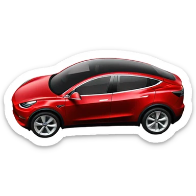 Red Tesla Model Y sticker