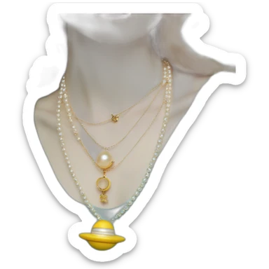 A pearl vivienne westwood saturn necklace sticker