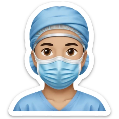 une personne avec un maque covid sticker