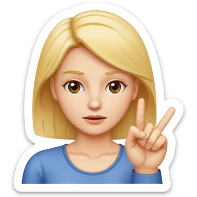 Female shaking index finger saying no sticker