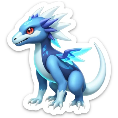 Neon Vibrant Pulsating Trail-glowing Chromatic Trico-Absol-Salamence-Salandit-Silvally-fusion-hybrid sticker