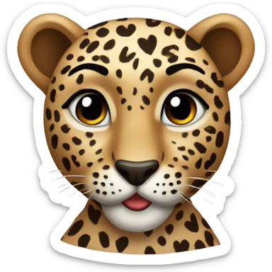 leopard hearts  sticker